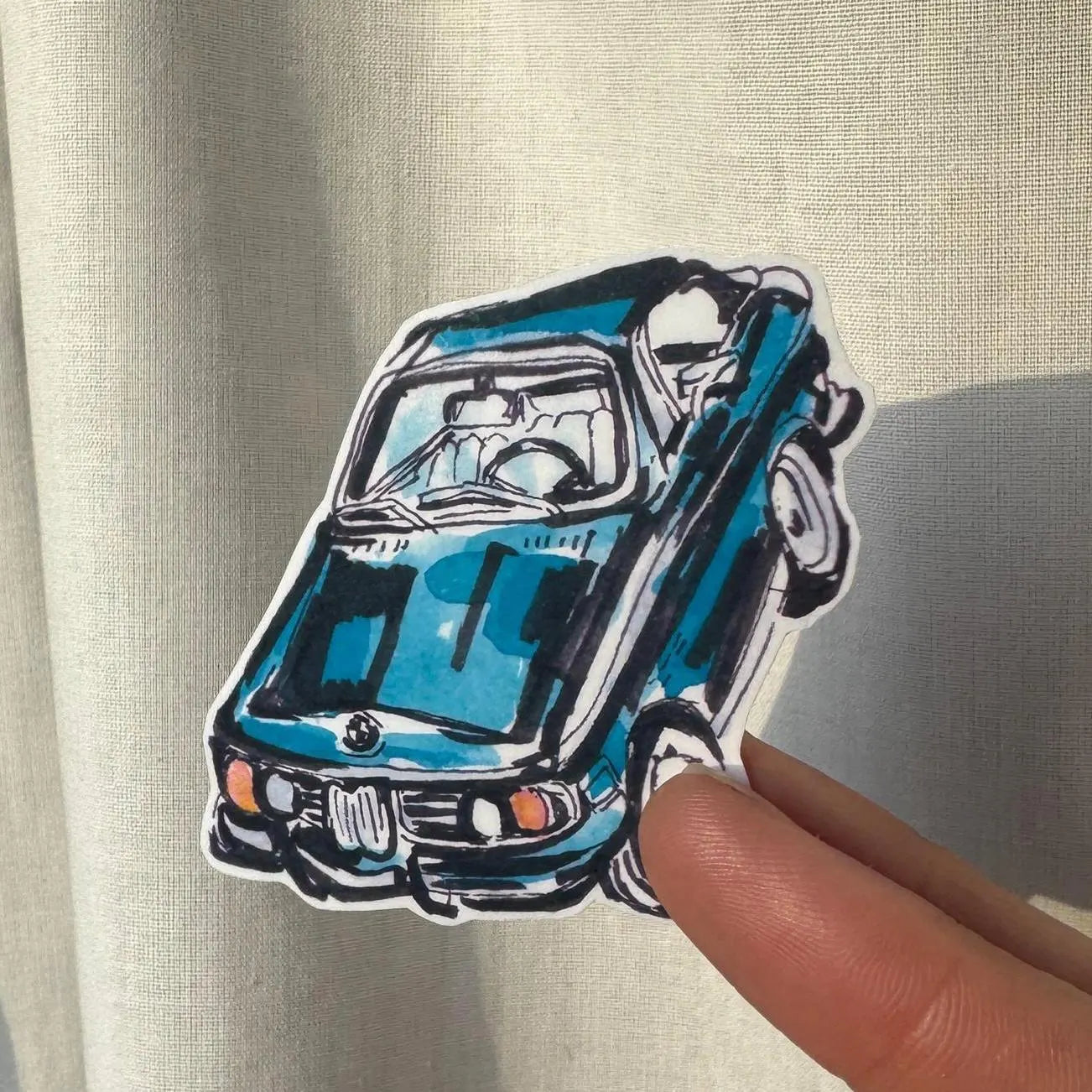 Vintage Blue Car Sticker