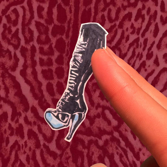 Lace up Thigh High Boots - Stickers