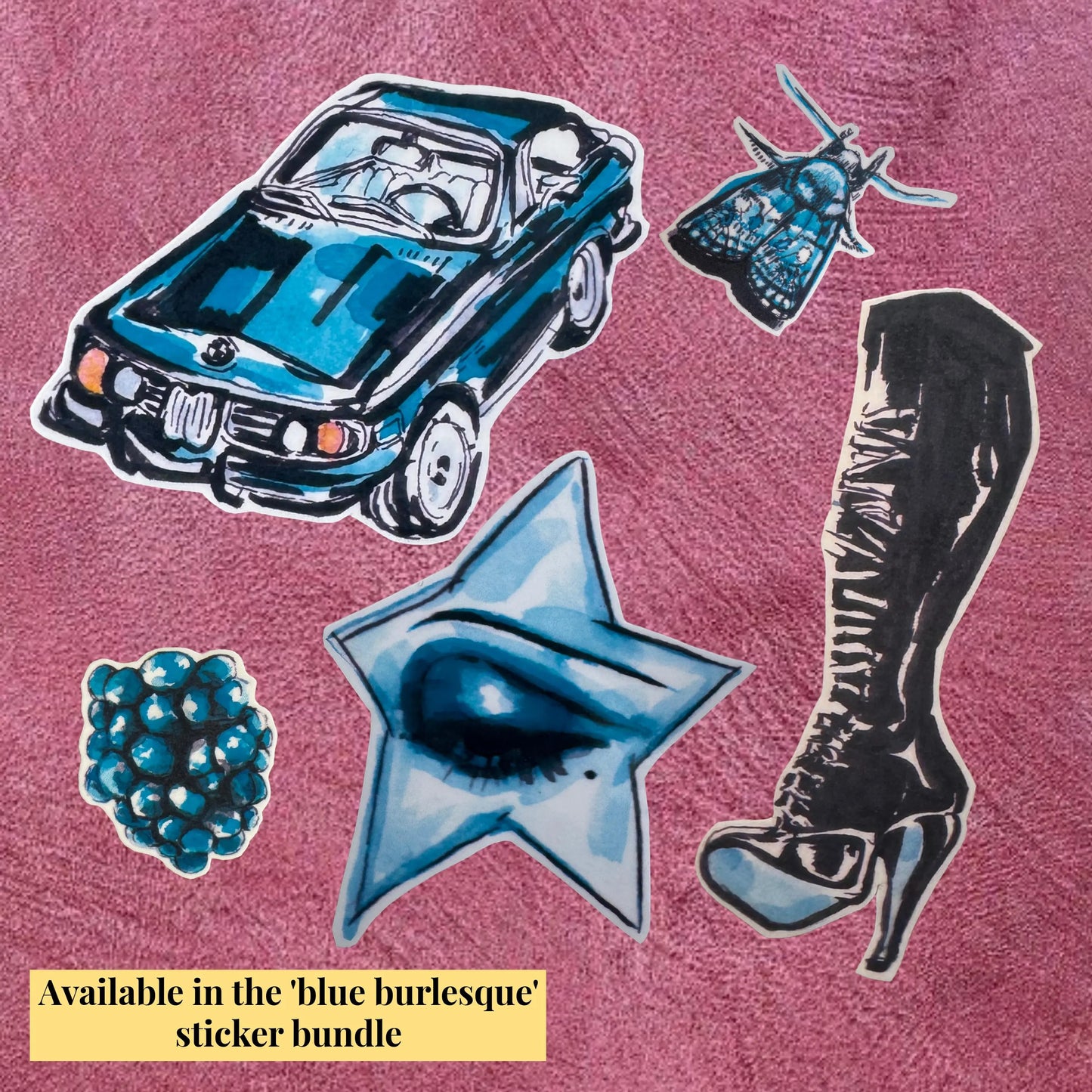 Vintage Blue Car Sticker